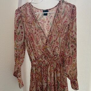 Chic Long Sleeve Floral Dress